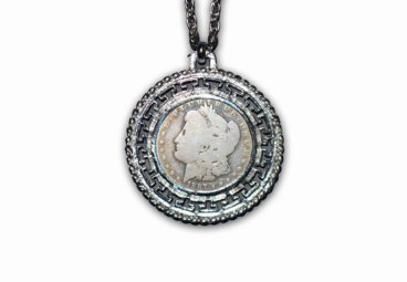 Silver Dollar Bezel Necklace